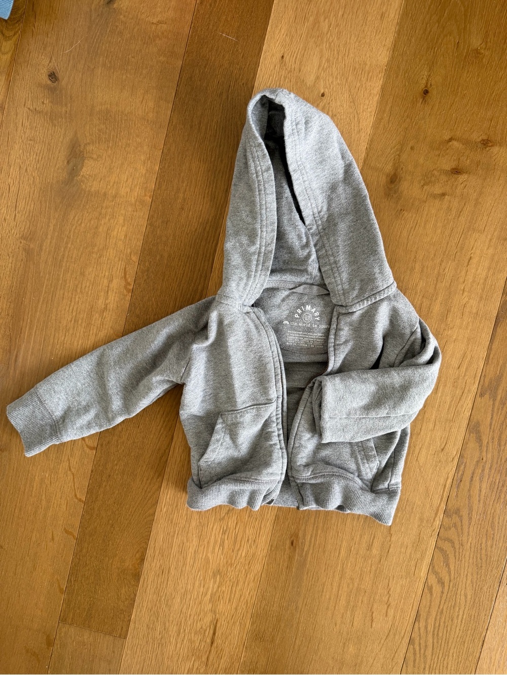 Primary Gray Hooded Zip Sweatshirt for Kids